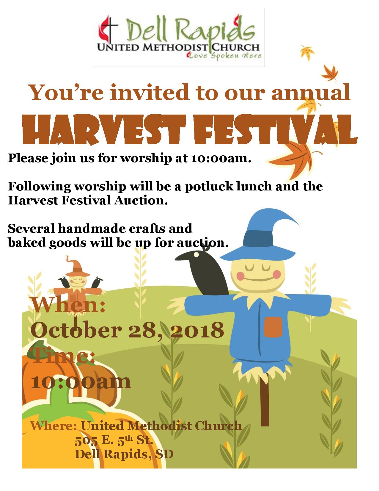 Harvest Festival United Methodist Church Dell Rapids South Dakota