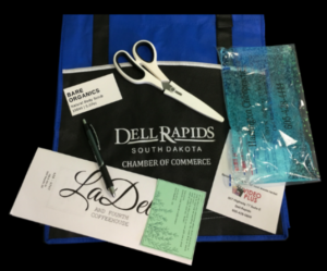 Picture of Welcome Packets given to new citizens of Dell Rapids South Dakota by the Dell Rapids Chamber of Commerce
