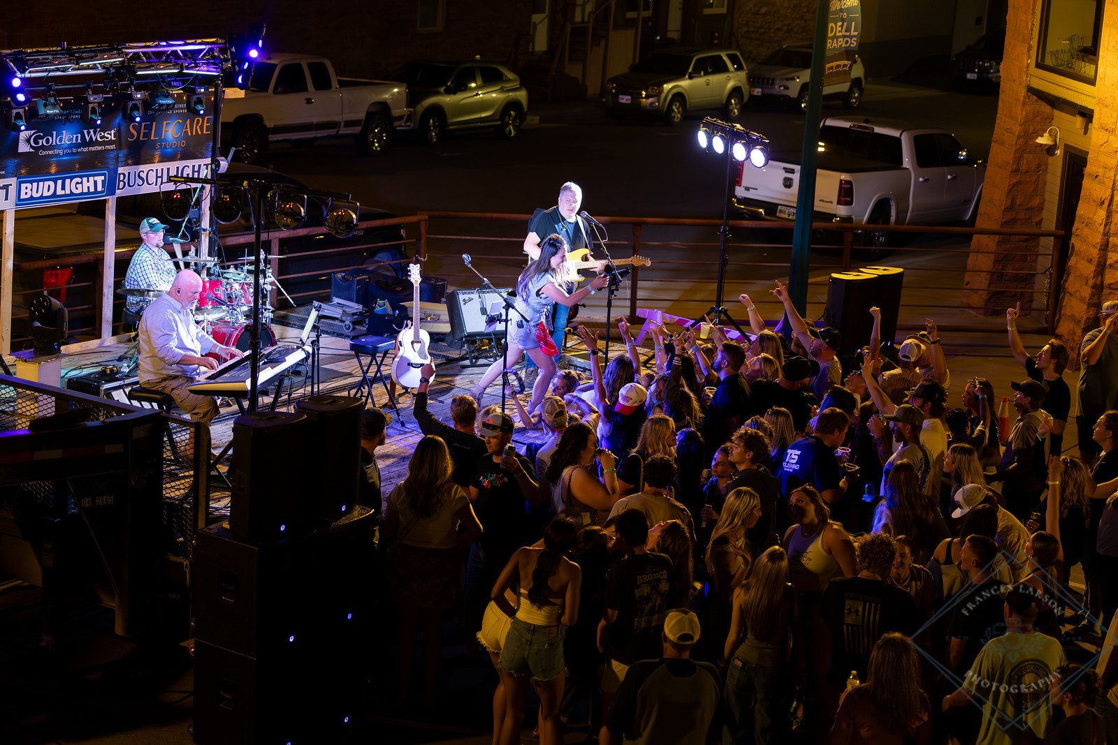 Packed Street Dance crowd in front of the stage at Quarry Days